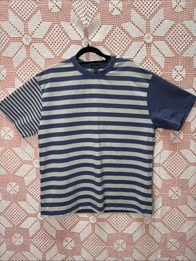 COS Blue and Grey Stripped T-Shirt 100% Cotton